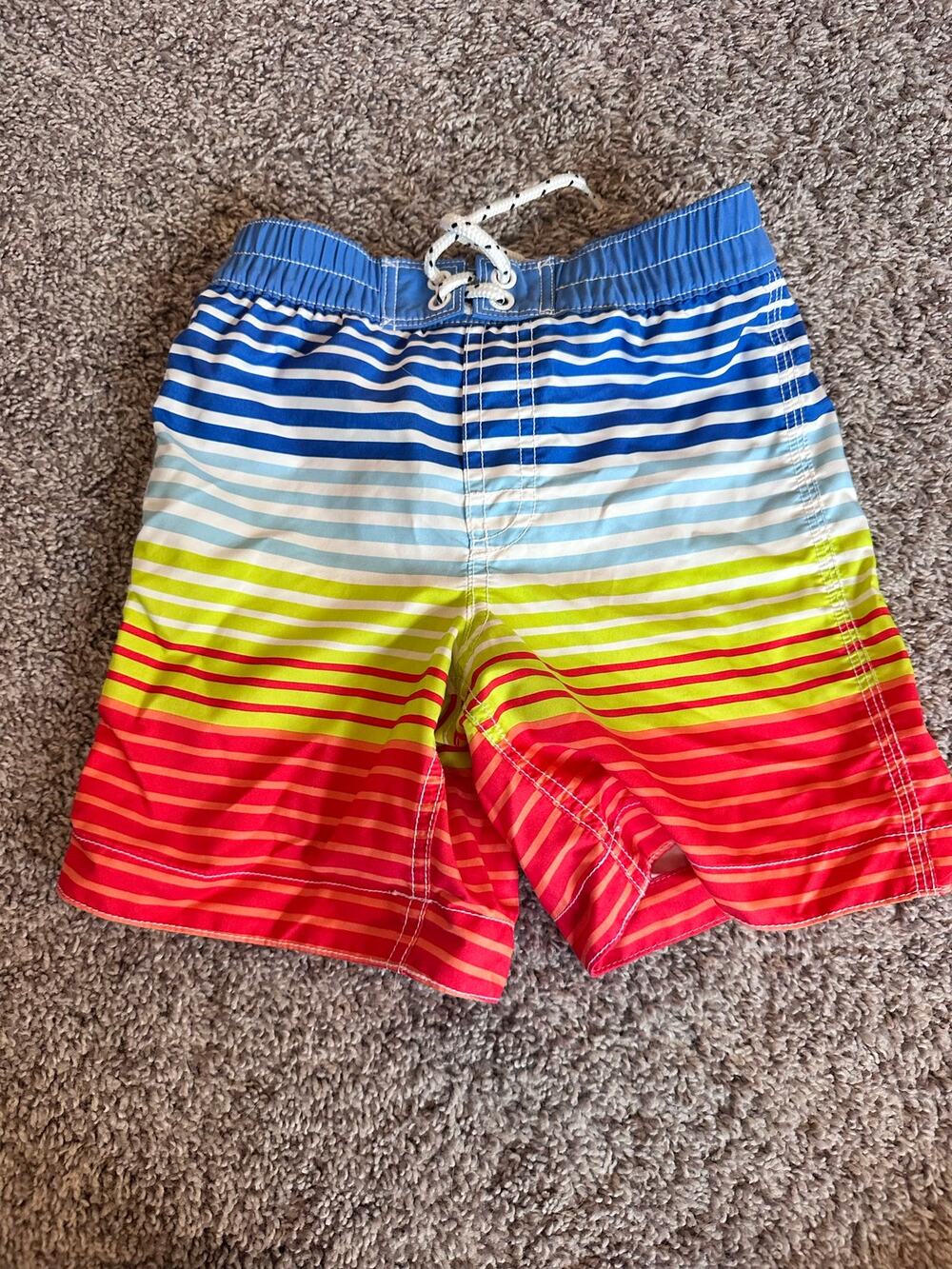 Gap Kids Boys Size 5 Years Rainbow Striped Swim Trunks Board Shorts